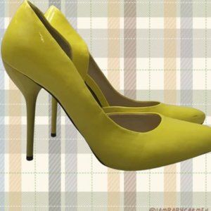 Yellow Pointed Toe Pumps